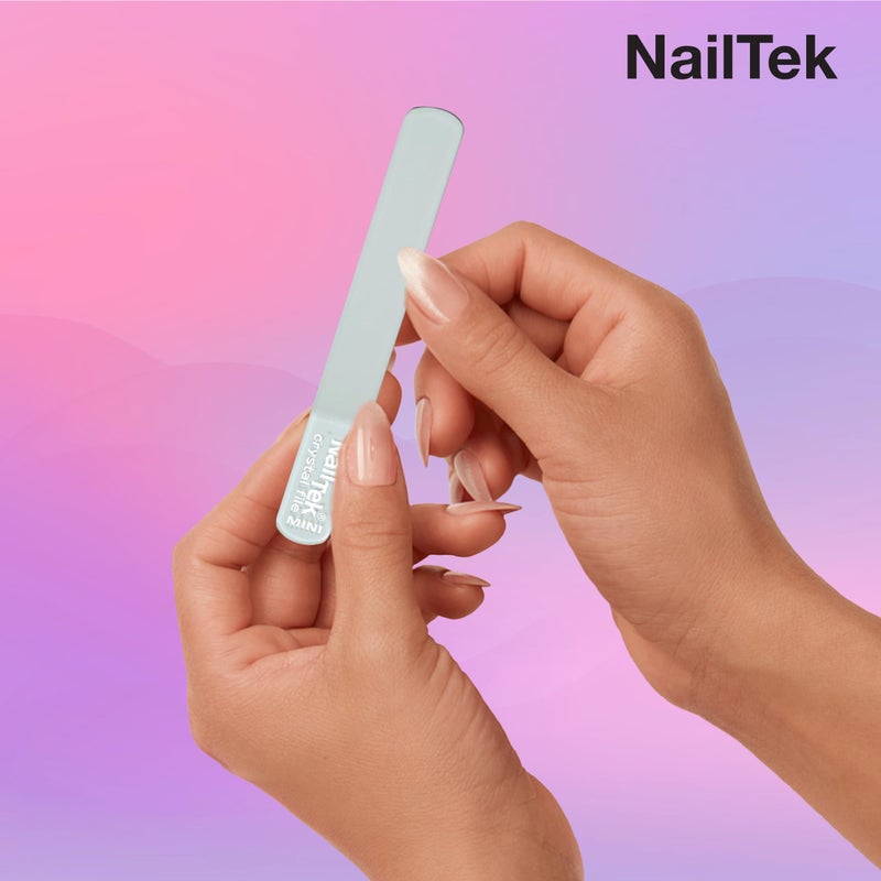 Nail Tek Crystal File - Glass Nail File with Case, Durable & Gentle for Natural Nails, Travel-Friendly Design, Fuchsia, Mini 3" - Image 4